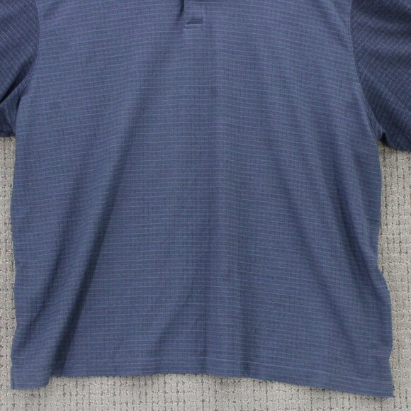 HUDSON RIVER HERITAGE CLASSICS Polo Shirt Men 2XL Navy Blue Striped Short Sleeve - Picture 4 of 9